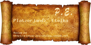 Platzerjanó Etelka névjegykártya